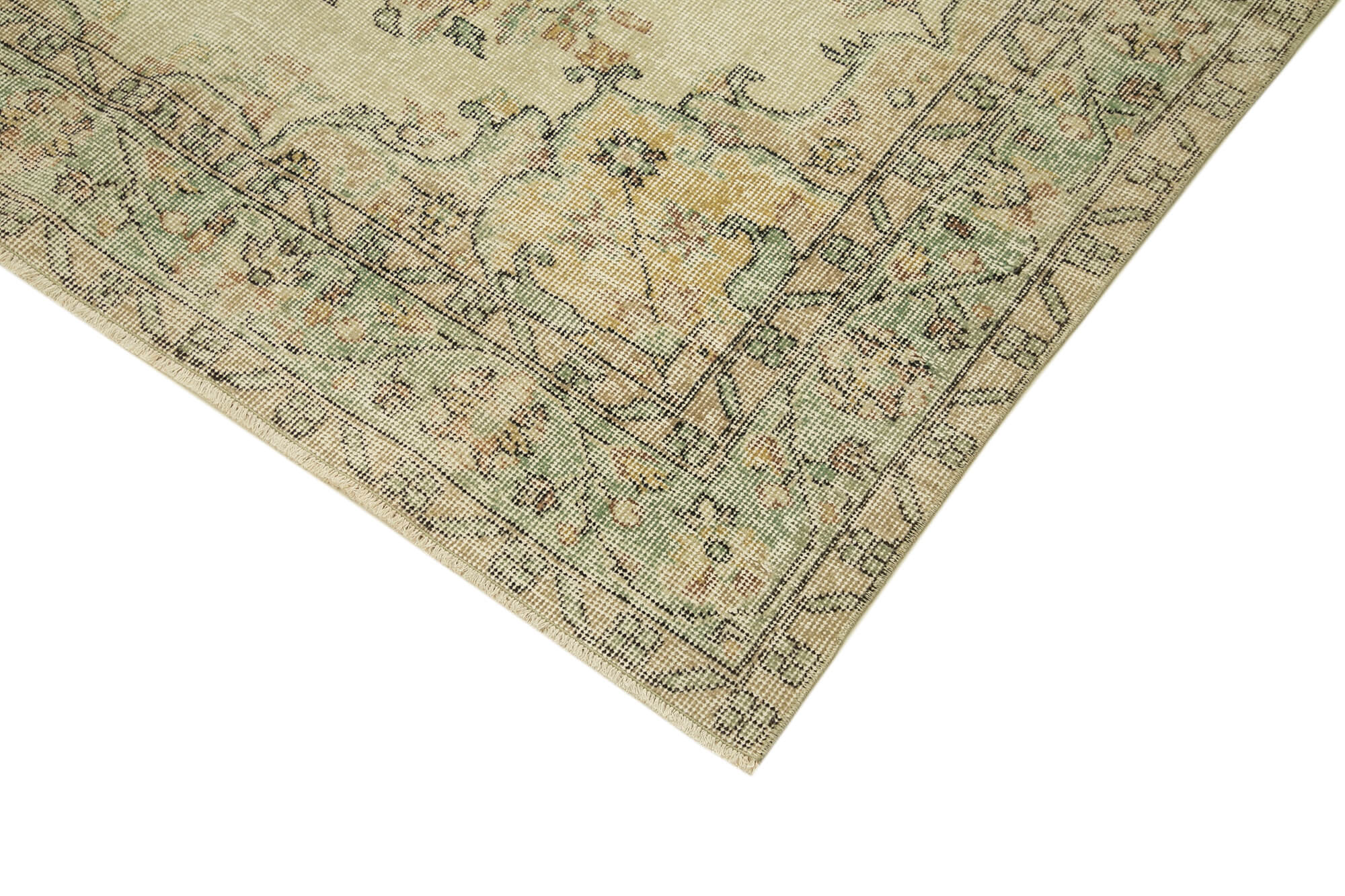 Hand-knotted rustic turkish beige carpet 170 cm x 280 cm