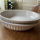 2 small old, vintage oven dishes - white ceramic