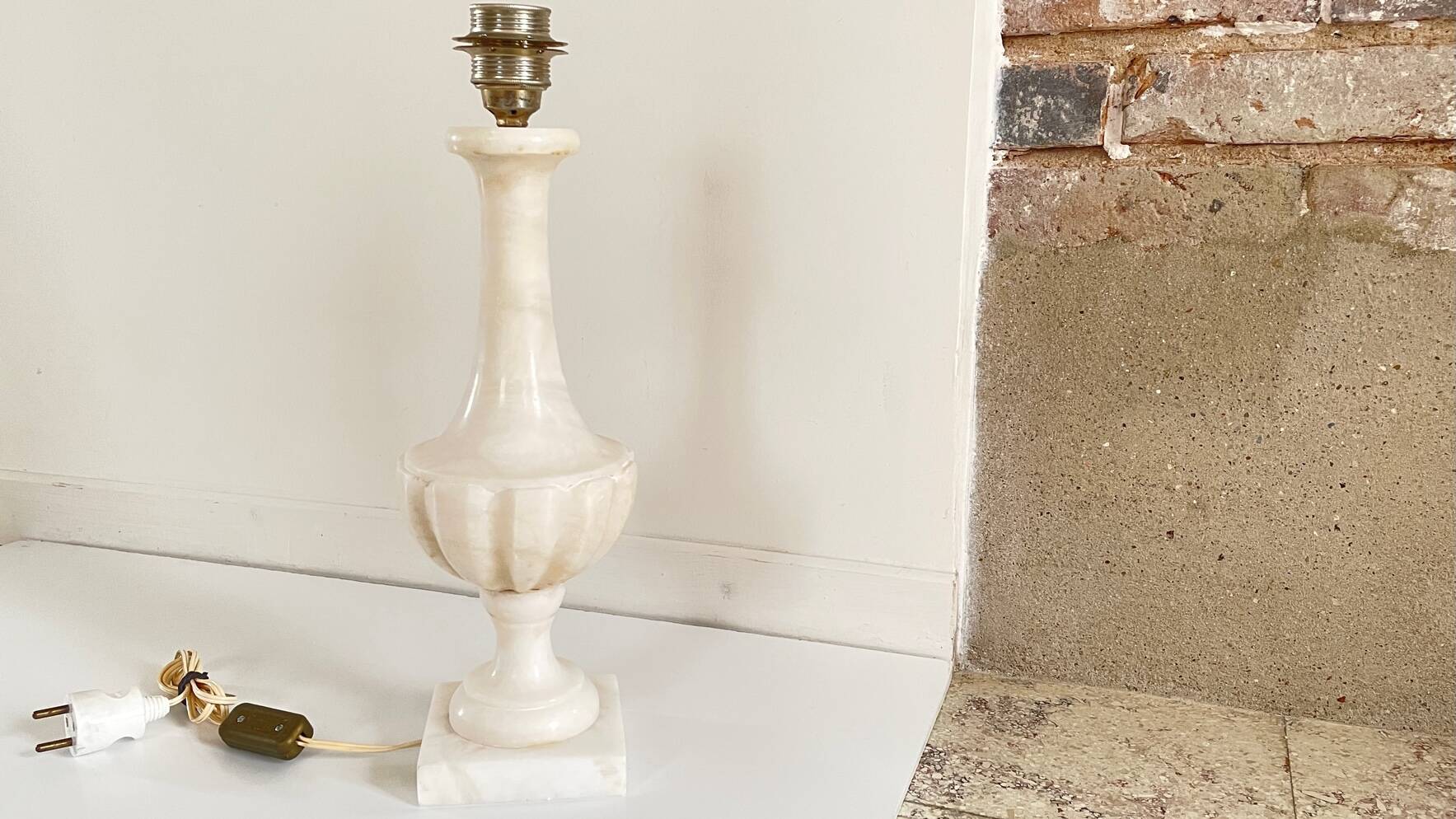 LAMPE Medicis Alabaster Pierre Vintage
