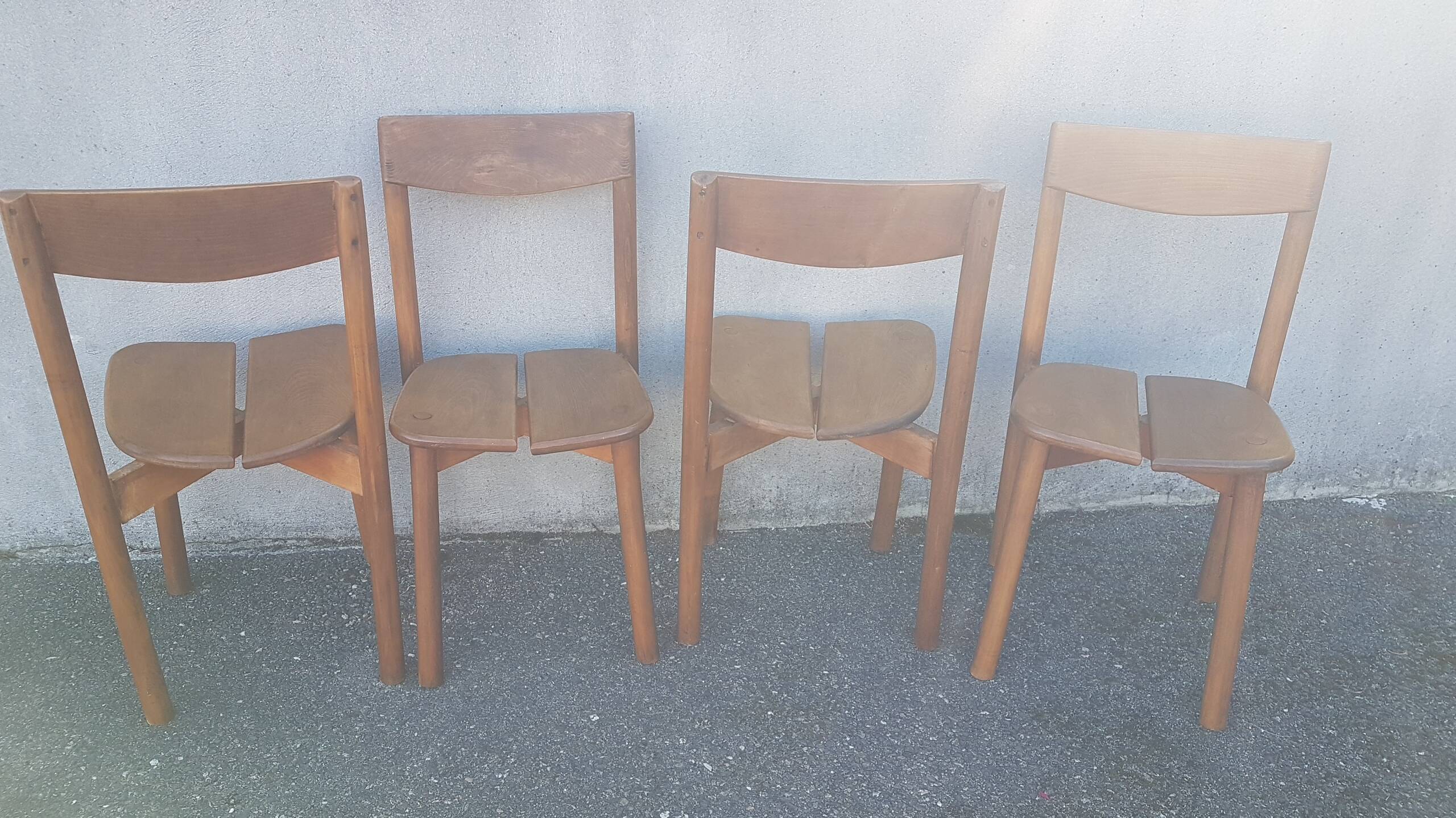 4 coffee bean chairs by Pierre Gautier Delaye