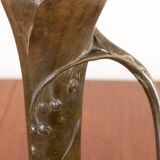 Art Nouveau vase in solid pewter with bronze patina by Louis Chalon 1910.