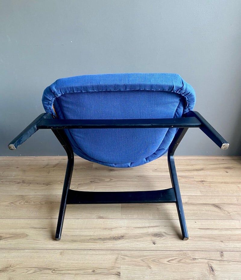 Fauteuil de salon bleu, modèle Columbus, Hartmut Lohmeyer pour Artifort, années 1950