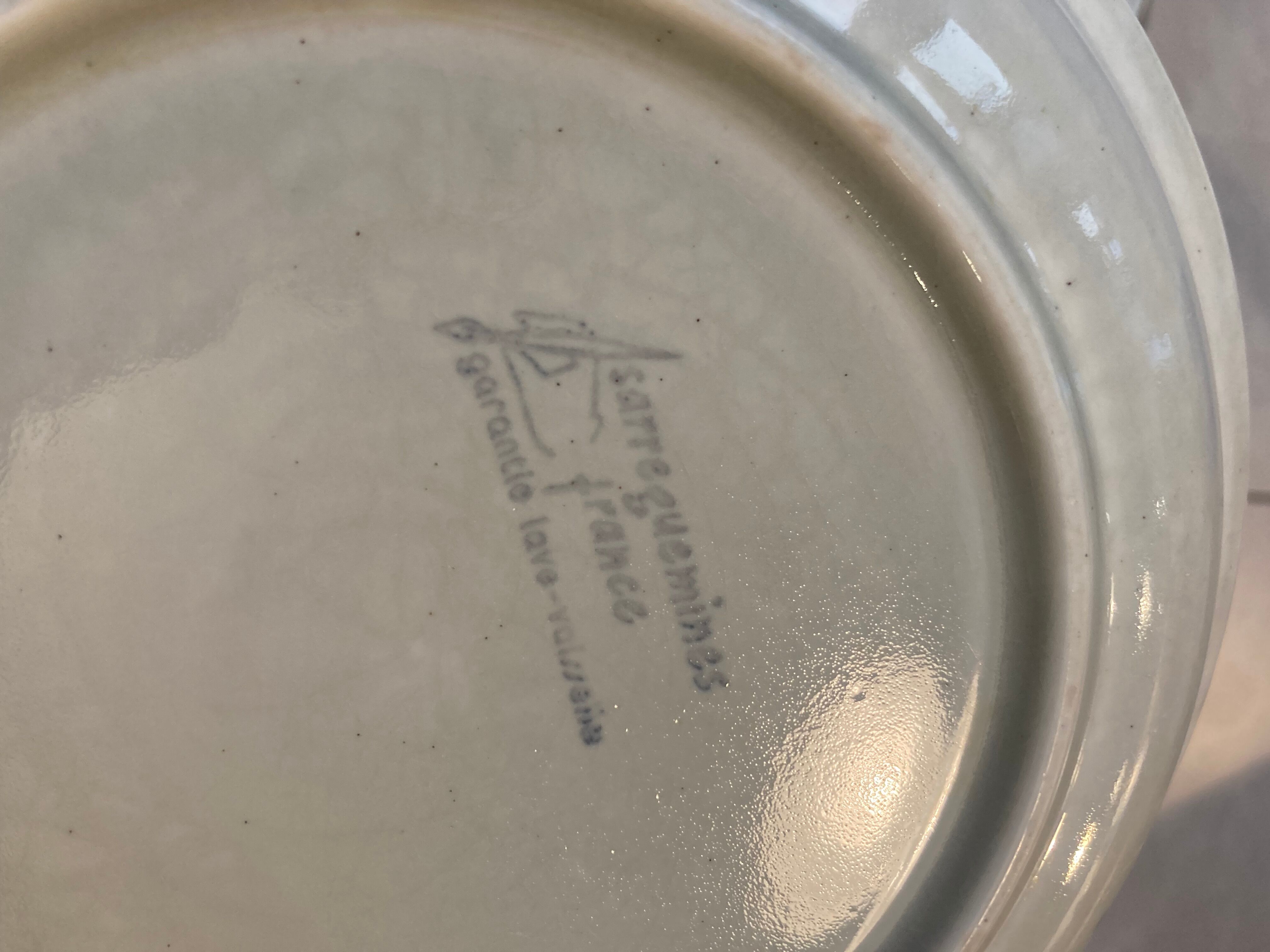 Set of 6 Sarreguemines Chardon bowl-shaped plates