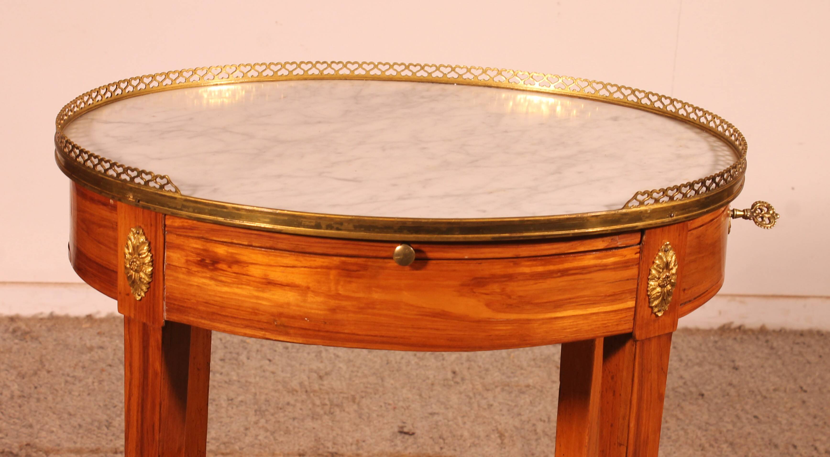 Louis XVI Rosewood Side Table With Writing Desk