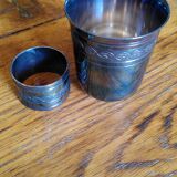 Christofle towel cup and ring box