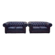 Pair of 2-seater leather Chesterfield sofas from the 1990s by Thomas LLOYD