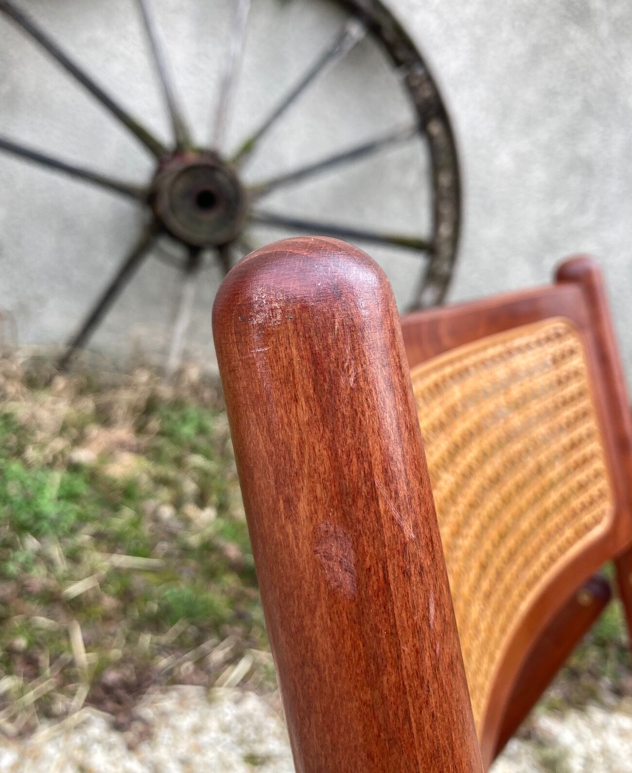 Pair of Italian folding chairs in vintage canning