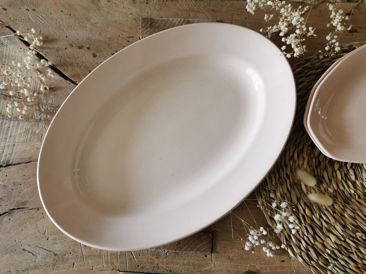 Serving dish Digoin Sarreguemines Rose