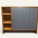 Vintage wooden sideboard with sliding doors – 1960s