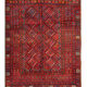 Handmade Red Wool Tribal Area Rug Persian Turkman Carpet Rug- 160x190cm