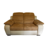 Italian sofa in two leathers CALIA