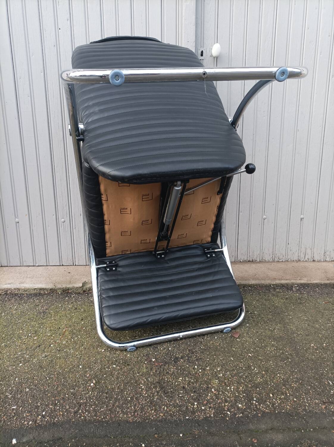Vintage black leather armchair