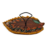 Vallauris glazed ceramic cheese board – leaf decor