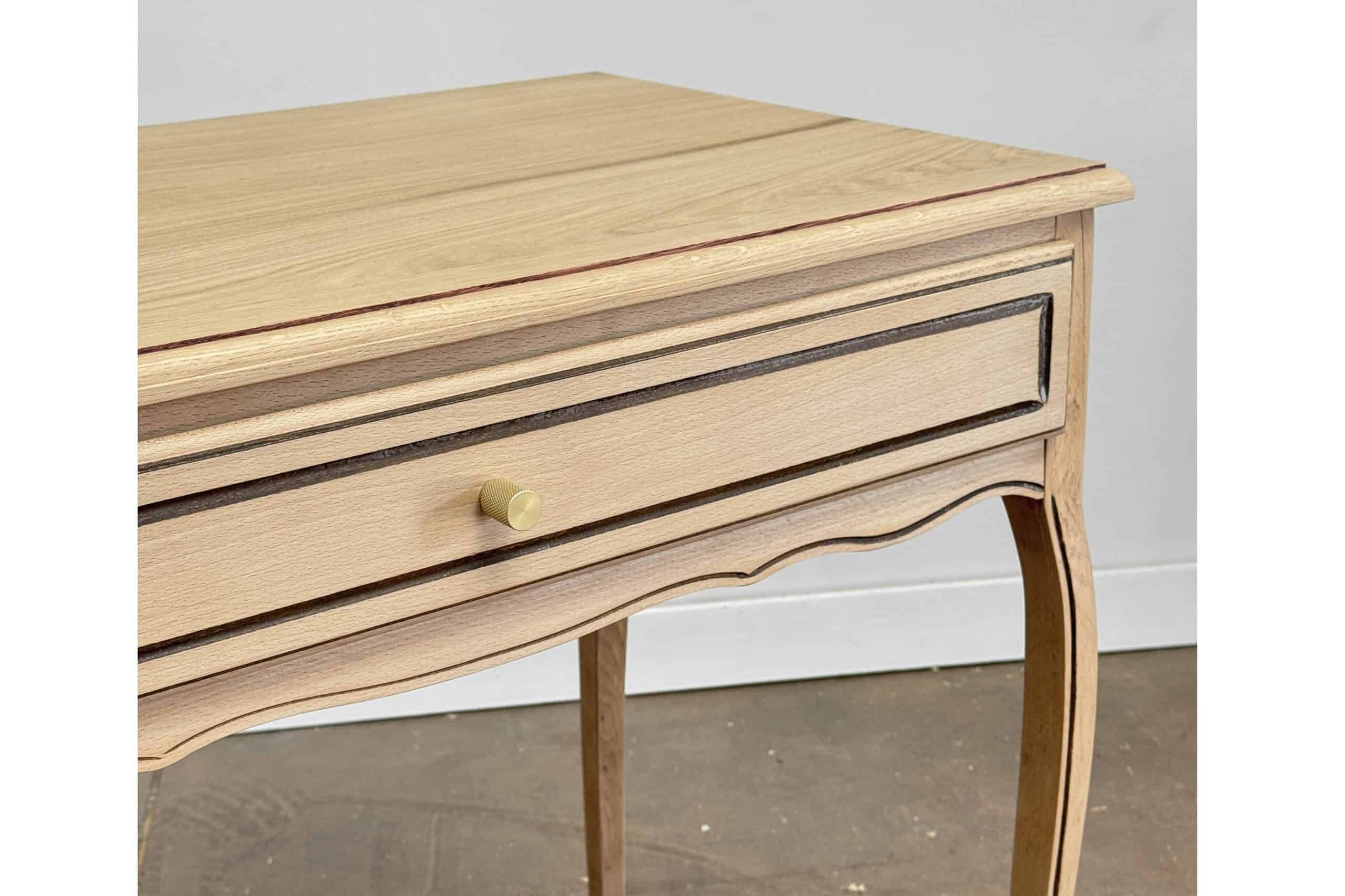 Vintage side table, oak top