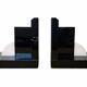 Geometric bookends in black marble and white stone – Art Deco style