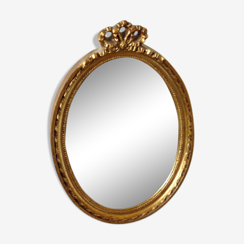 Baroque-inspired oval mirror - 28x20cm