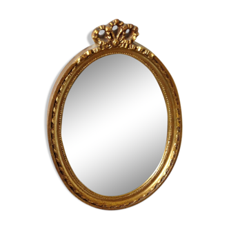 Baroque-inspired oval mirror - 28x20cm