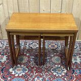 English teak folding nesting table from the 70s