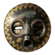 African moon mask, Luba/Baluba, DR Congo, carved wood, beads.