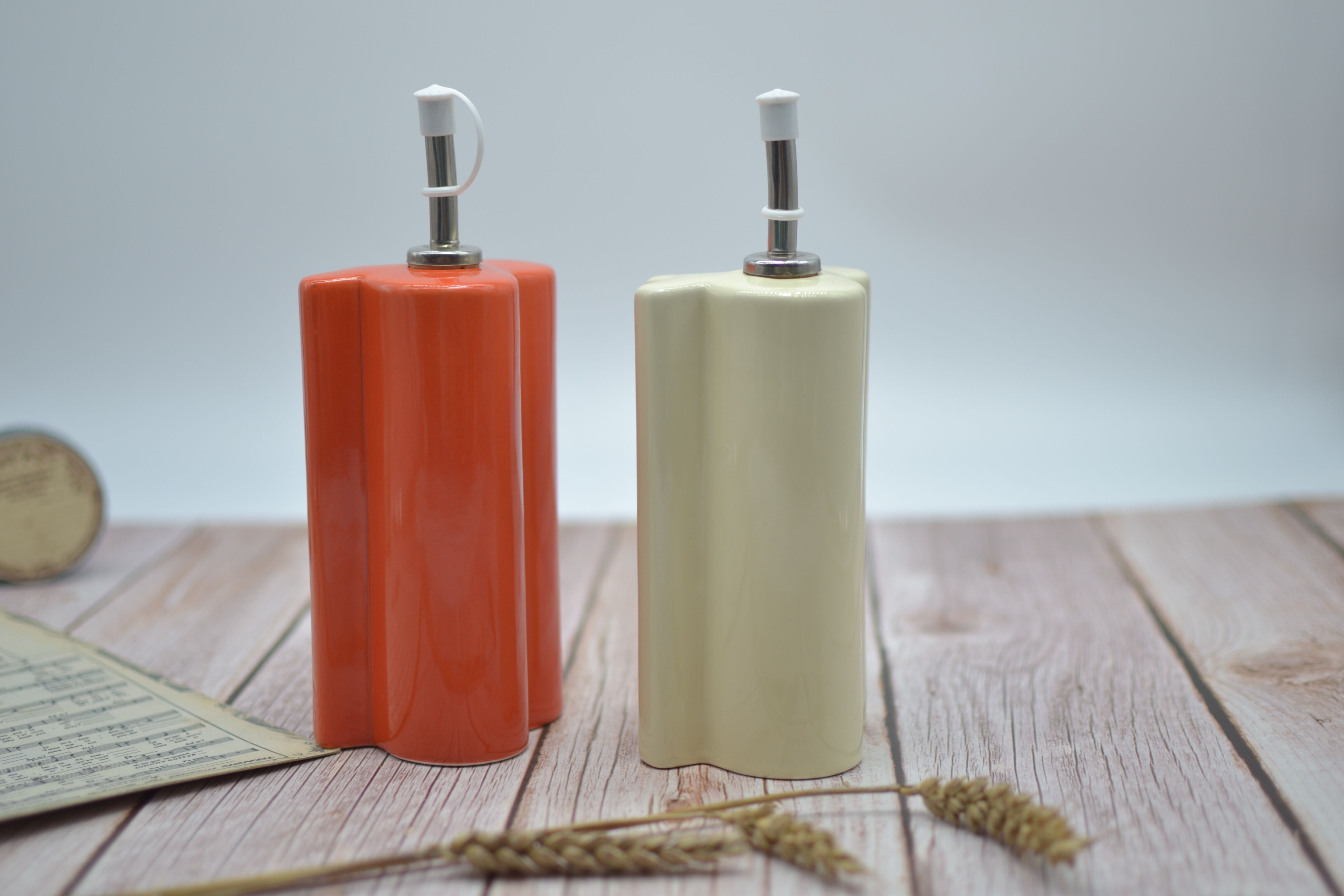 Duo of bottles oil and vinegar Amadeus interlocking