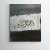 Large painting, oil on canvas, sardines, signed maly 1974, oil on canvas, 162x130cm, without frame