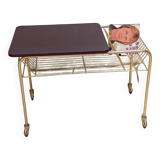 60s record player side table with wheels