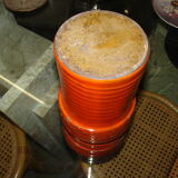 Orange tubular vase circa 1950/70