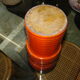 Orange tubular vase circa 1950/70