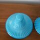 Turquoise Blue Opaline Glass Candy Box