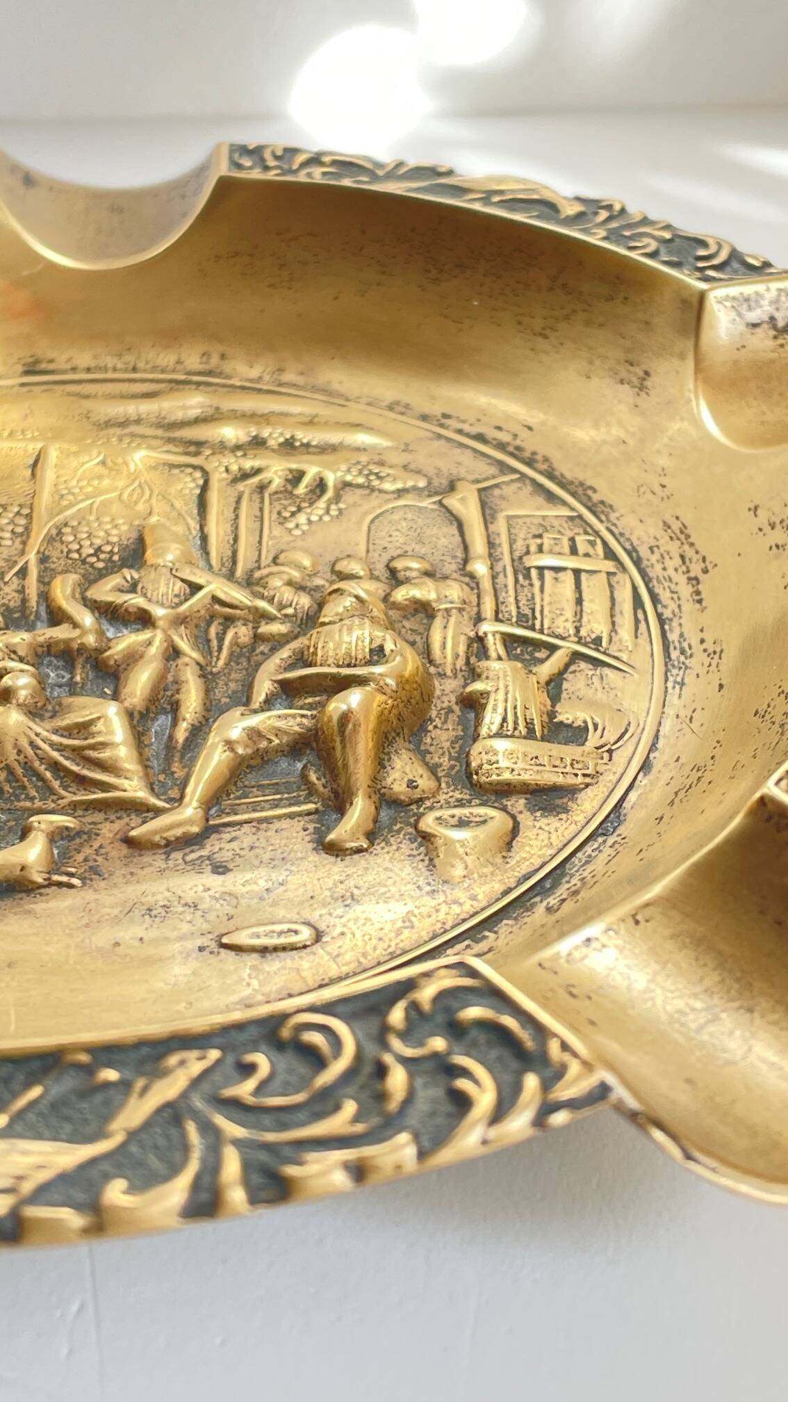 Large Vintage Solid Brass Ashtray