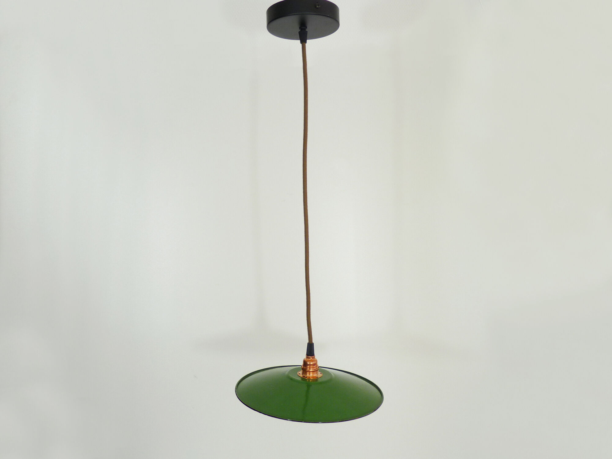 Hanging enamelled sheet plate old green flat, industrial, factory, workshop, garage