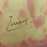 Old Grand vase soliflore glass paste signed Lorrain