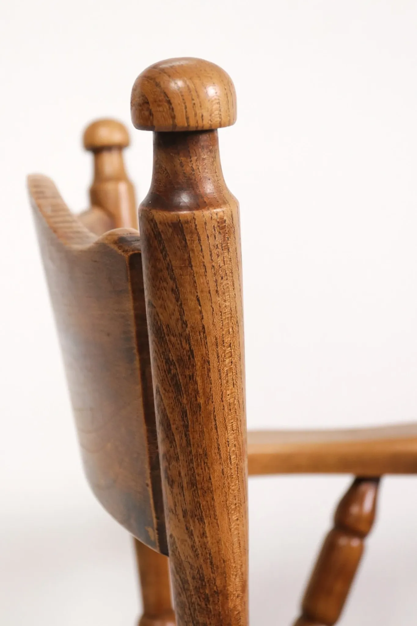 Brutalist oak fireside chair – wabi sabi armchair