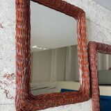 Pair of VINTAGE Rattan MIRRORS