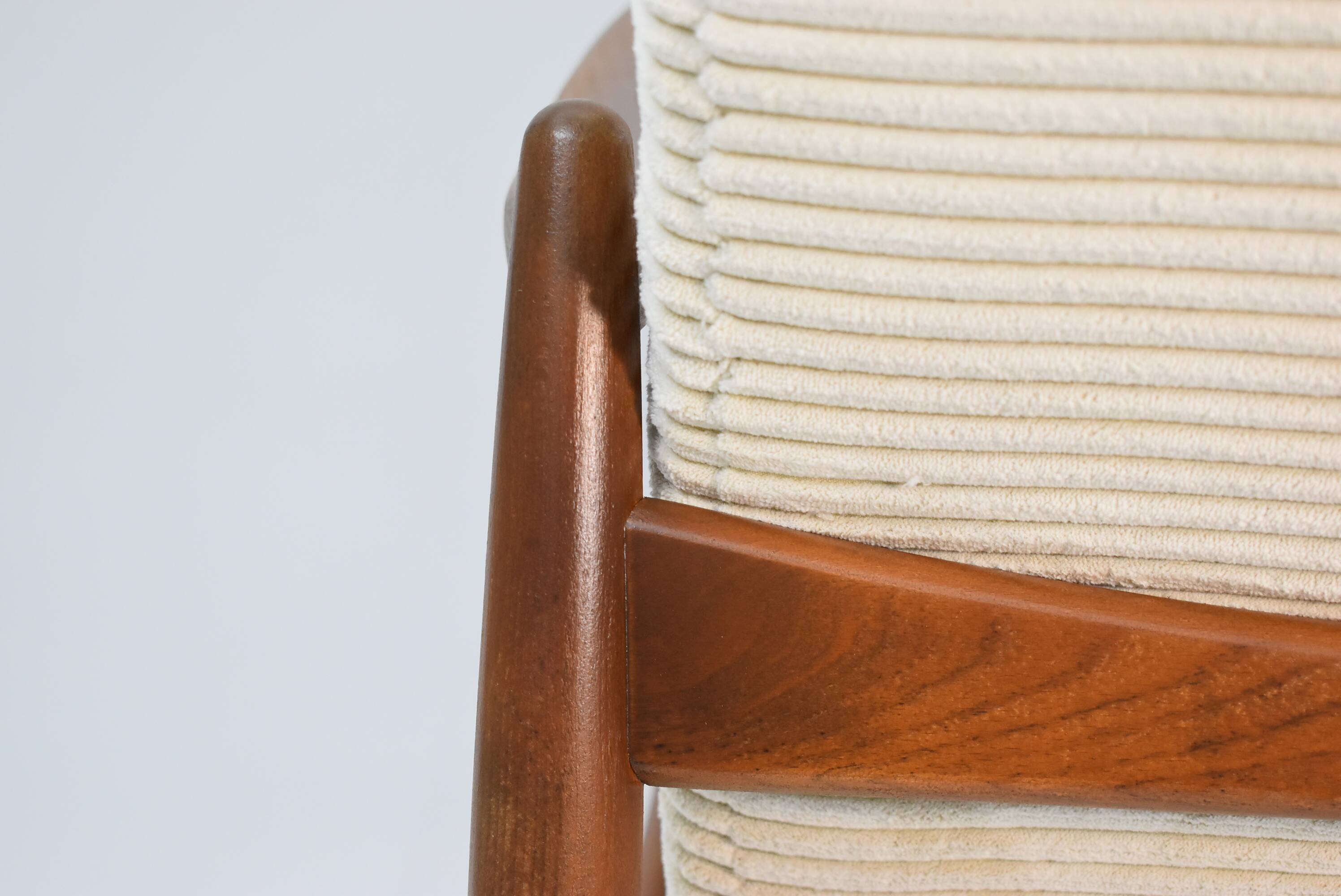 Fully restored vintage armchair by E.Homa, 1960s, beige cord