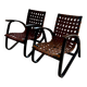 Paire de fauteuils en bois cintré par Jan Vanek, années 1930