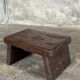 Small auxiliary stool in organic chocolate brown upcycled teak (3277)