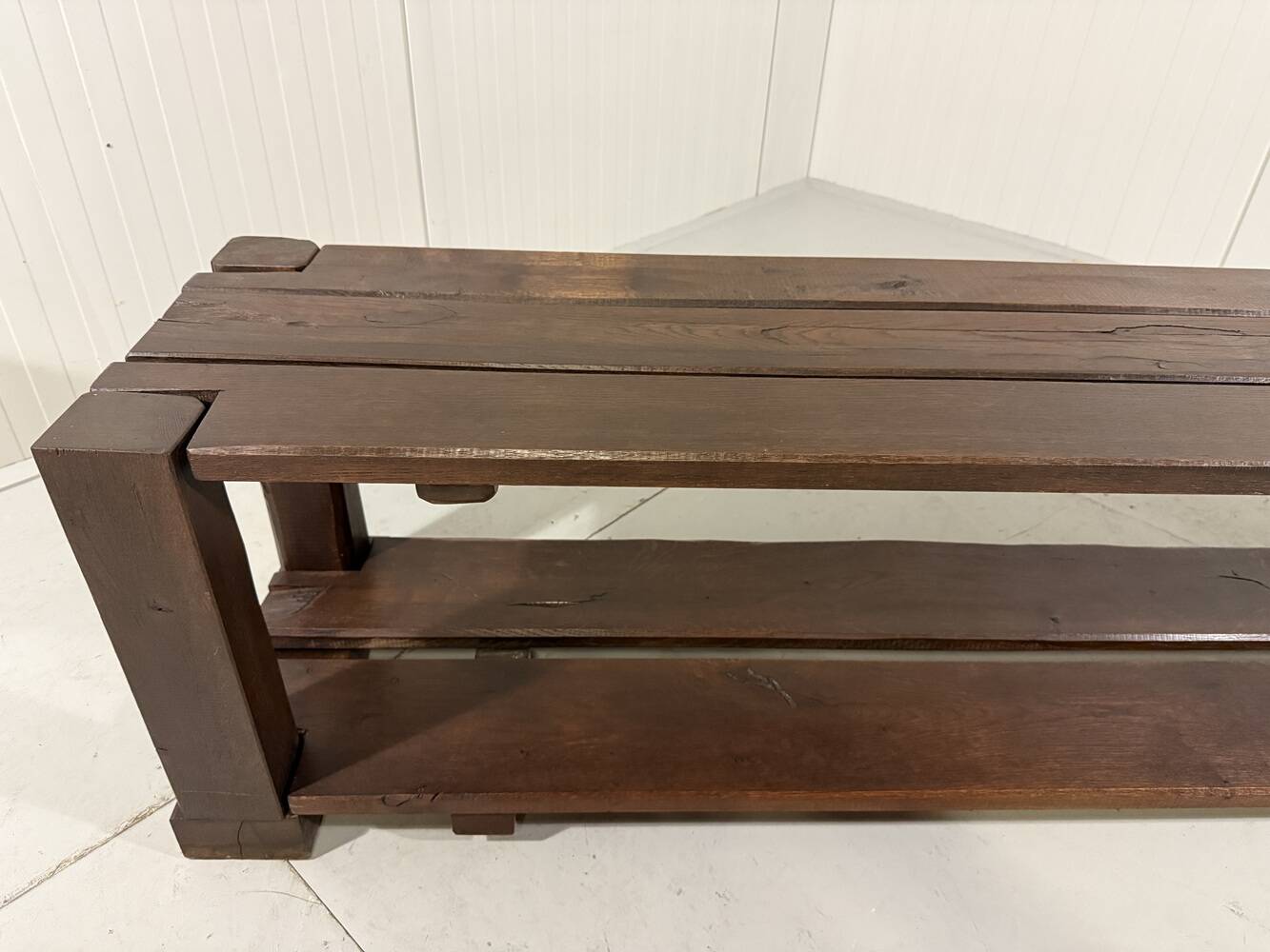Large brutalist oak bench or wall table 1900’s