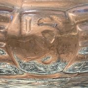 Vacuum pocket container art deco modernist glass, crystal stamp to decipher
