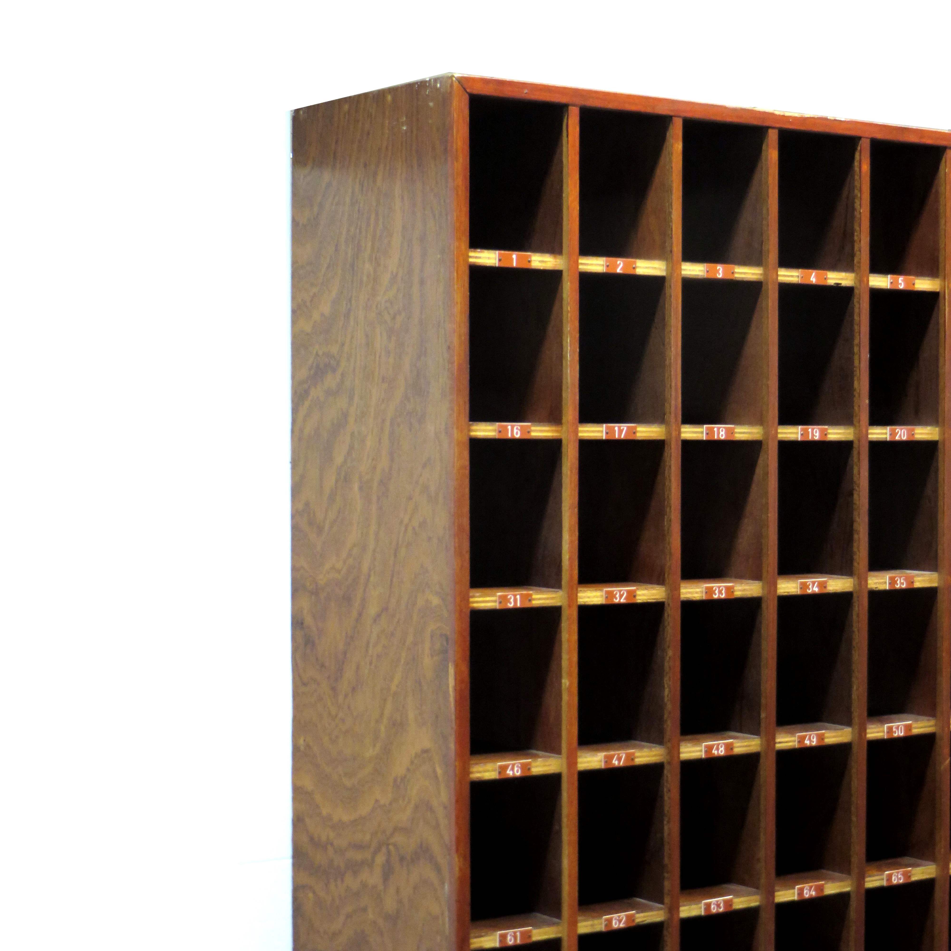 Vintage wine cabinet / shop cabinet with 120 compartments from the 1960s