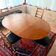 Expandable teak dining table, butterfly extension, circa 60s