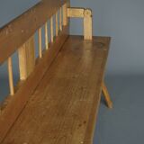 Scandinavian pine bench with turnable backrest, 1890s