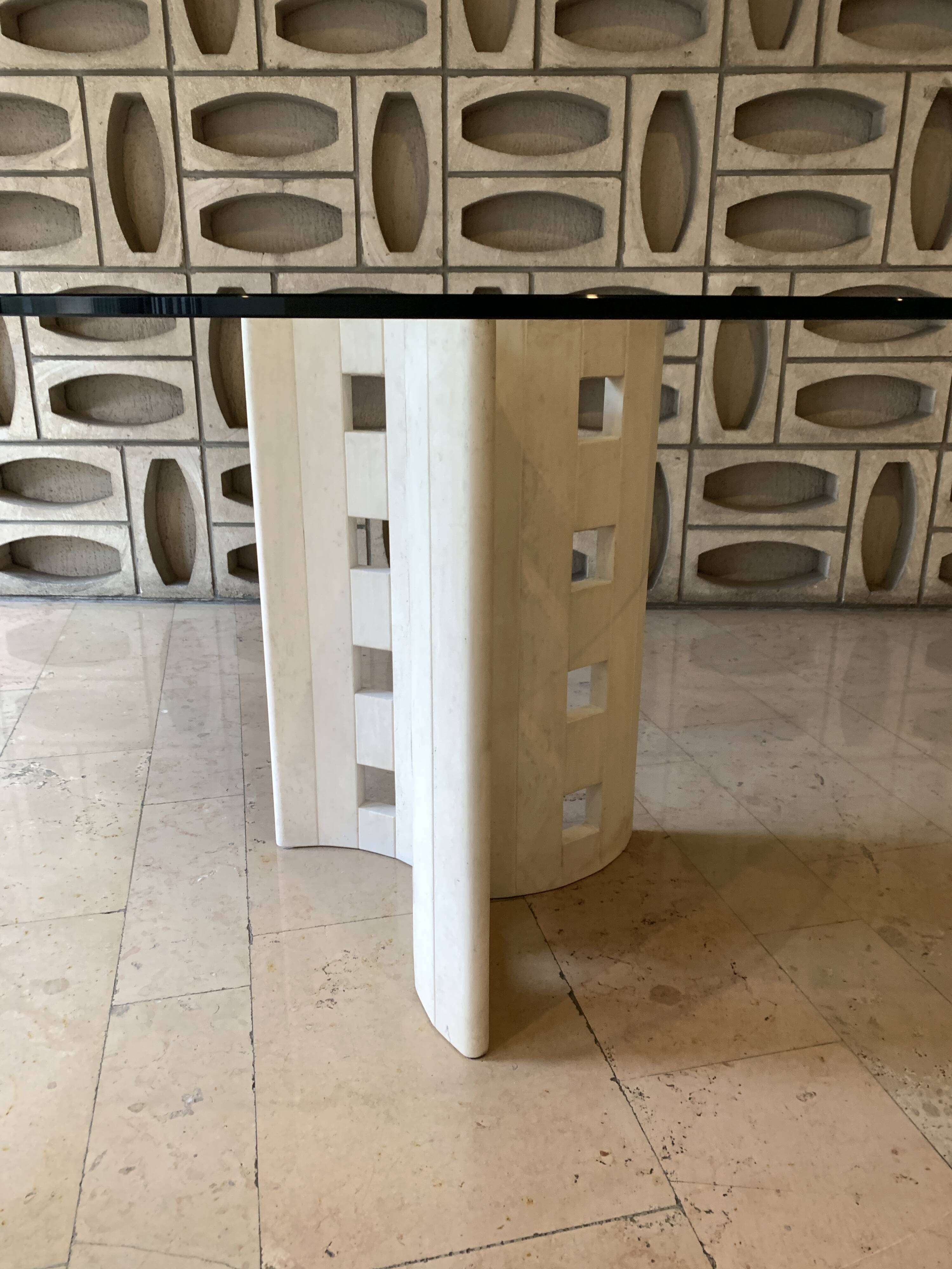 Dining table and glass by Claude Berraldacci