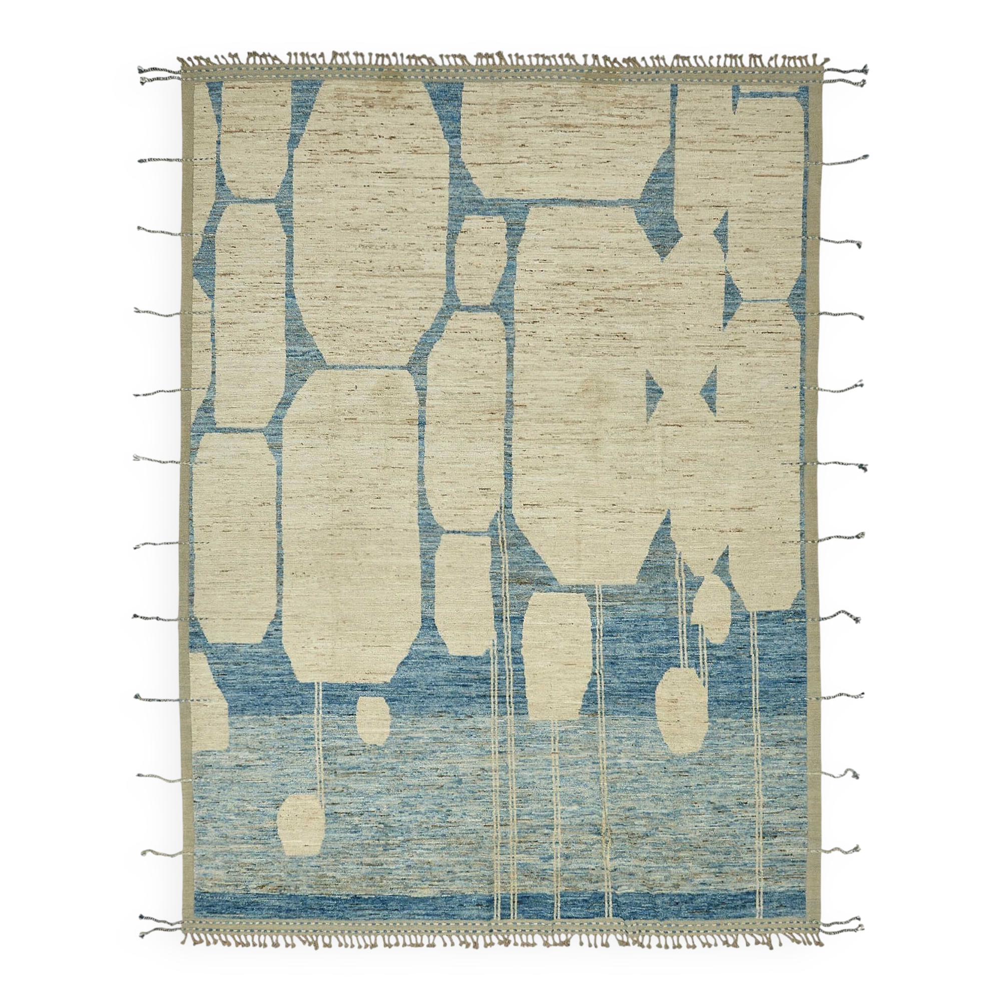 Handwoven Tribal One of a Kind 316 cm x 430 cm Beige Wool Carpet