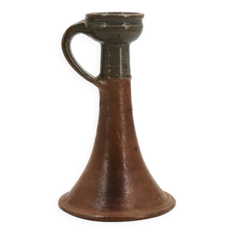 Ceramic candlestick by Pierre Digan, stoneware from the 1960s.