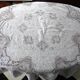 Antique round tablecloth, 230 cm diameter, lace embroidery