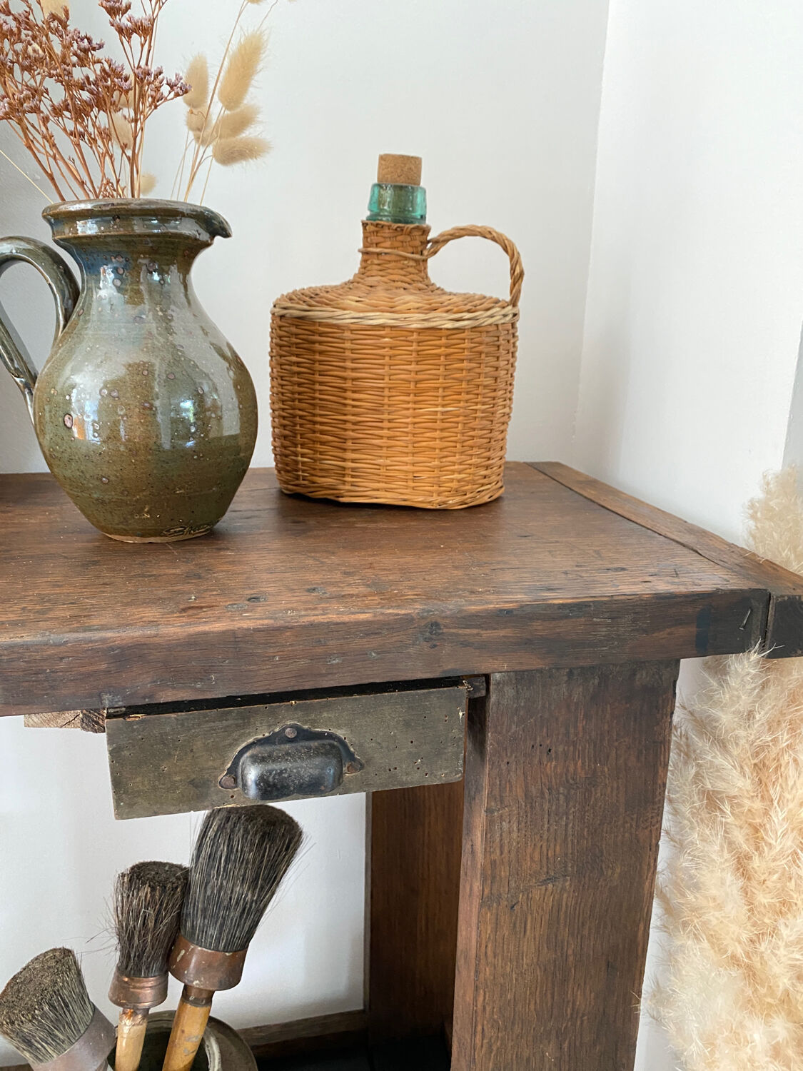 Old wooden workbench