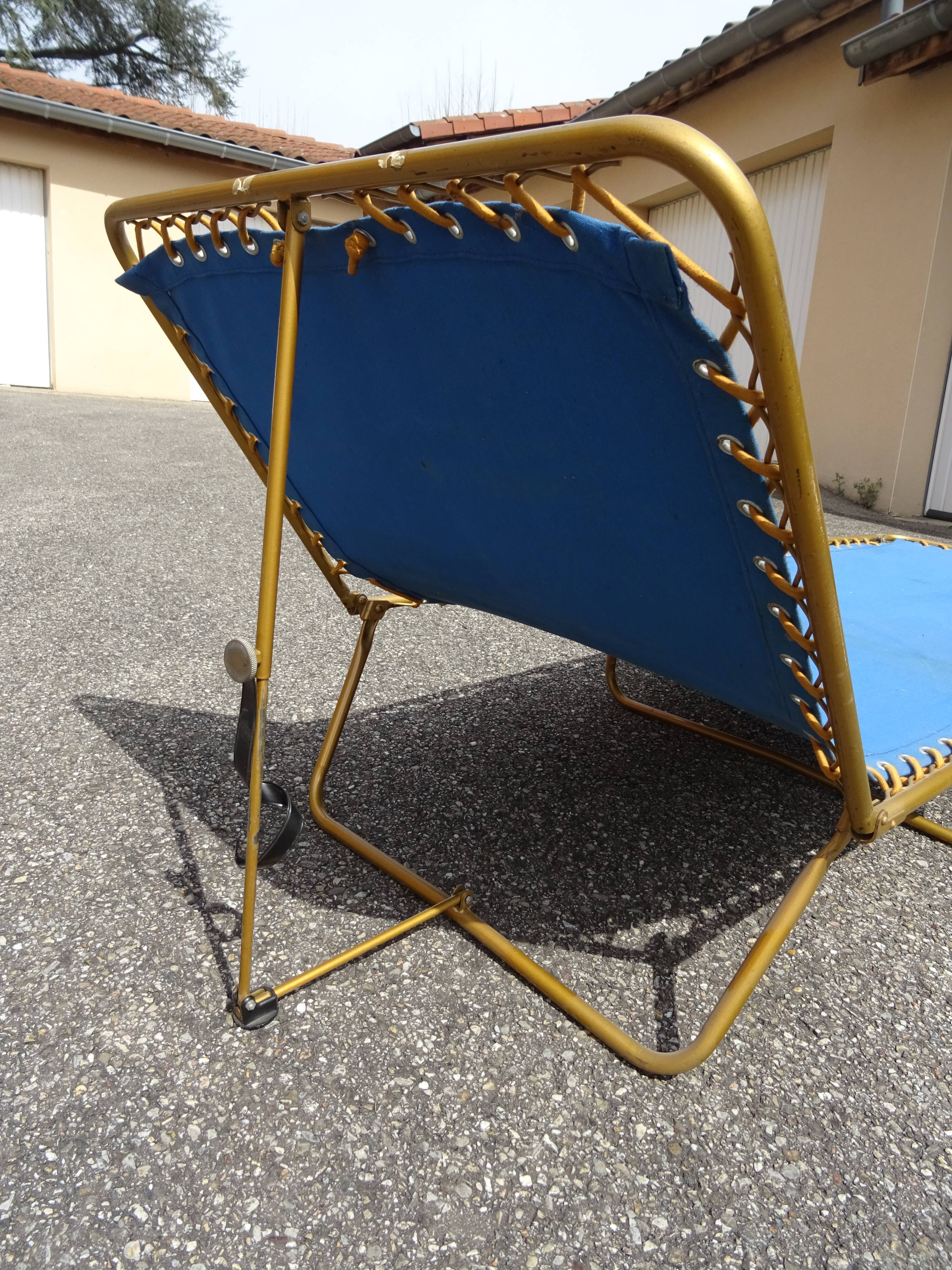 Relax lounger folding chaise longue Lafuma Chantazur vintage