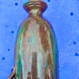 Vase coloquinte art deco in stoneware signed primavera n° 3501