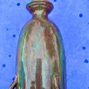 Vase coloquinte art deco in stoneware signed primavera n° 3501